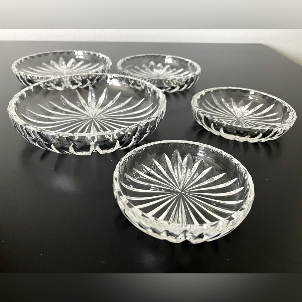 Emily by WILLIAM YEOWARD Handmade-Hand Cut Crystal Dishes Set of 5 (RARE FIND)